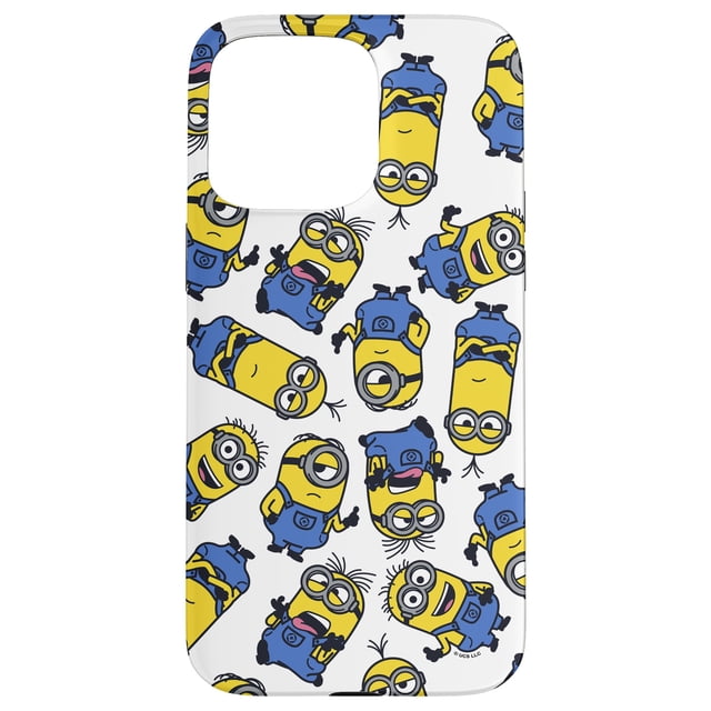 Funda para iPhone 15 Pro Max Minions con patrón de grupo