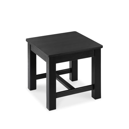 12 Inch Wooden Black Step Stool Small Beach Chair Under Desk Indoor Wood Short Footstool For Living Room Kitchen Bathroom