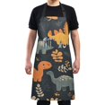 thumbnail image 4 of Yayeee Chief Kitchen Apron with Pockets for Cooking Water Resistant Unisex Adjustable Neck Strap, Cartoon Dinosaur, 4 of 7
