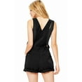 thumbnail image 2 of Revolt Plus Size Women's Juniors Twill or Denim Short Overalls (Black, 18), 2 of 2
