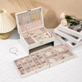 thumbnail image 7 of Jewelry Box for Women Girl Wife - Large PU Leather Jewelry Organizer Storage Case with 3 Layers Display for Earrings Bracelets Rings Watches (White), 7 of 7
