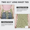 thumbnail image 6 of Olive Green and White Checkerboard Pattern Apron-Garden Aprons for Women with Pockets-Cotton Linen Waterproof Kitchen Cooking Gardening Aprons Adjustable for Kitchen,Cooking,BBQ and Salon 33x27 Inch, 6 of 7