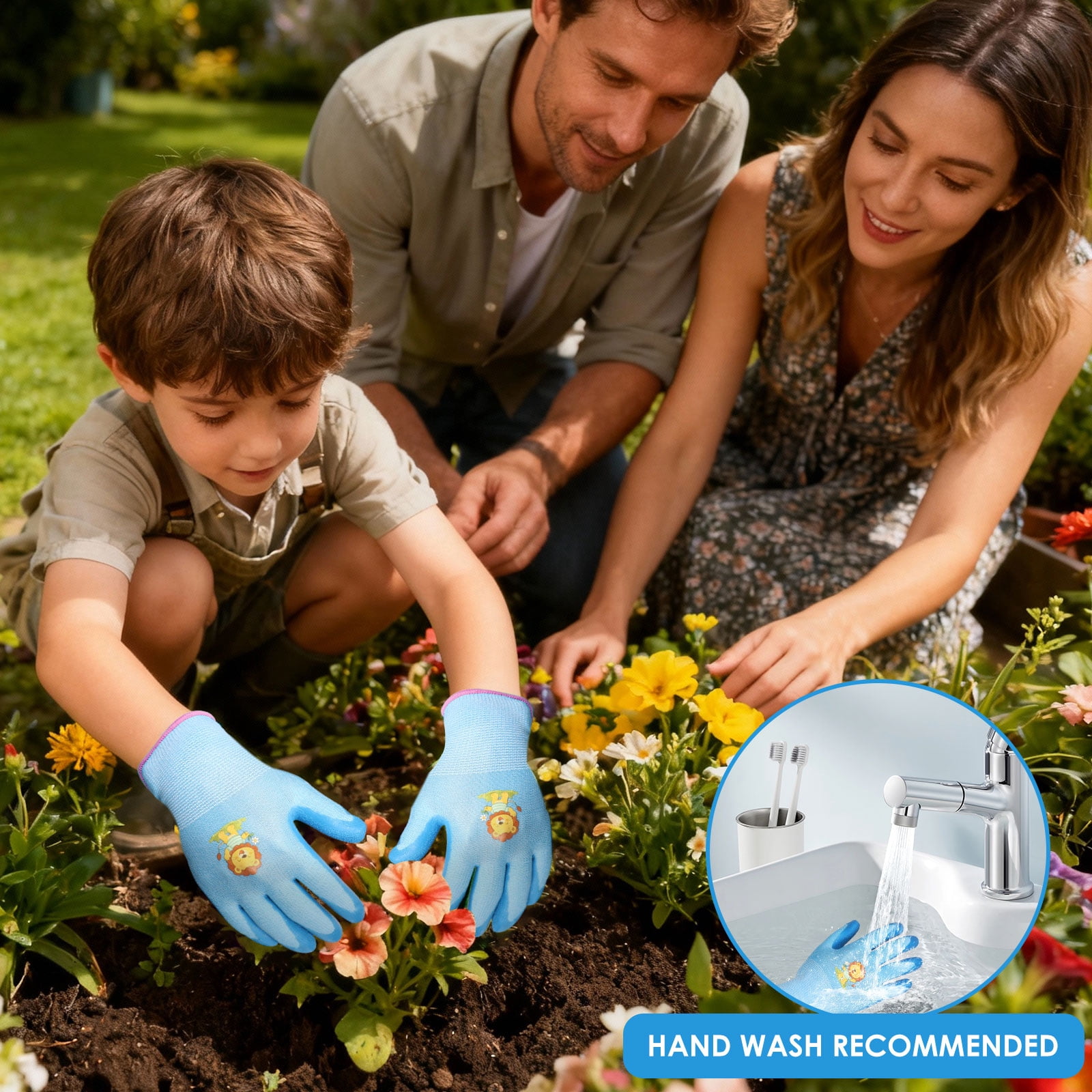TMWEFUSC 48 Pairs Kids Gardening Gloves Non Slip Children Yard Work Glove Latex Coated Garden Hand Covers for Girls Boys Toddlers Outdoor, S(Suitable for Aged 3-5)