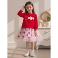 thumbnail image 3 of BemeyourBBs Toddler Baby Girl Valentines Day Outfit Heart Long Sleeve Sweatshirt and Tulle Tutu Skirt 2 Piece Spring Clothes Set, 3 of 8