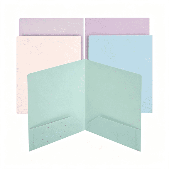CCOCC Plastic Folders with Pockets,5 Pcs,Muted Pastel Colors,Pocket Folders,2 Pocket Plastic Folders,Durable Plastic Folders with Pockets