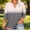 Multicolor, variant on Danhjin Plus Size Tops for Women 3/4 Sleeve Print V Neck Pullover Gradient Color Shirts Graphic Lightweight Casual Comfy Loose Fashion Going out Blouses