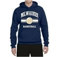 thumbnail image 2 of Wild Bobby City of Milwaukee Basketball Fantasy Fan Sports Unisex Hoodie Sweatshirt, Navy, XX-Large, 2 of 5