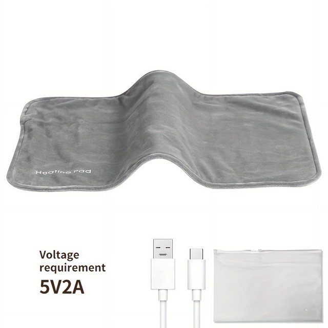 SNNROO 1pc CozyCare USB Powered Electric Heating Pad Contemporary Knitted Polyester Multipurpose All-Season Warmth for Waist Back Neck Shoulders Machine Washable No Battery Require