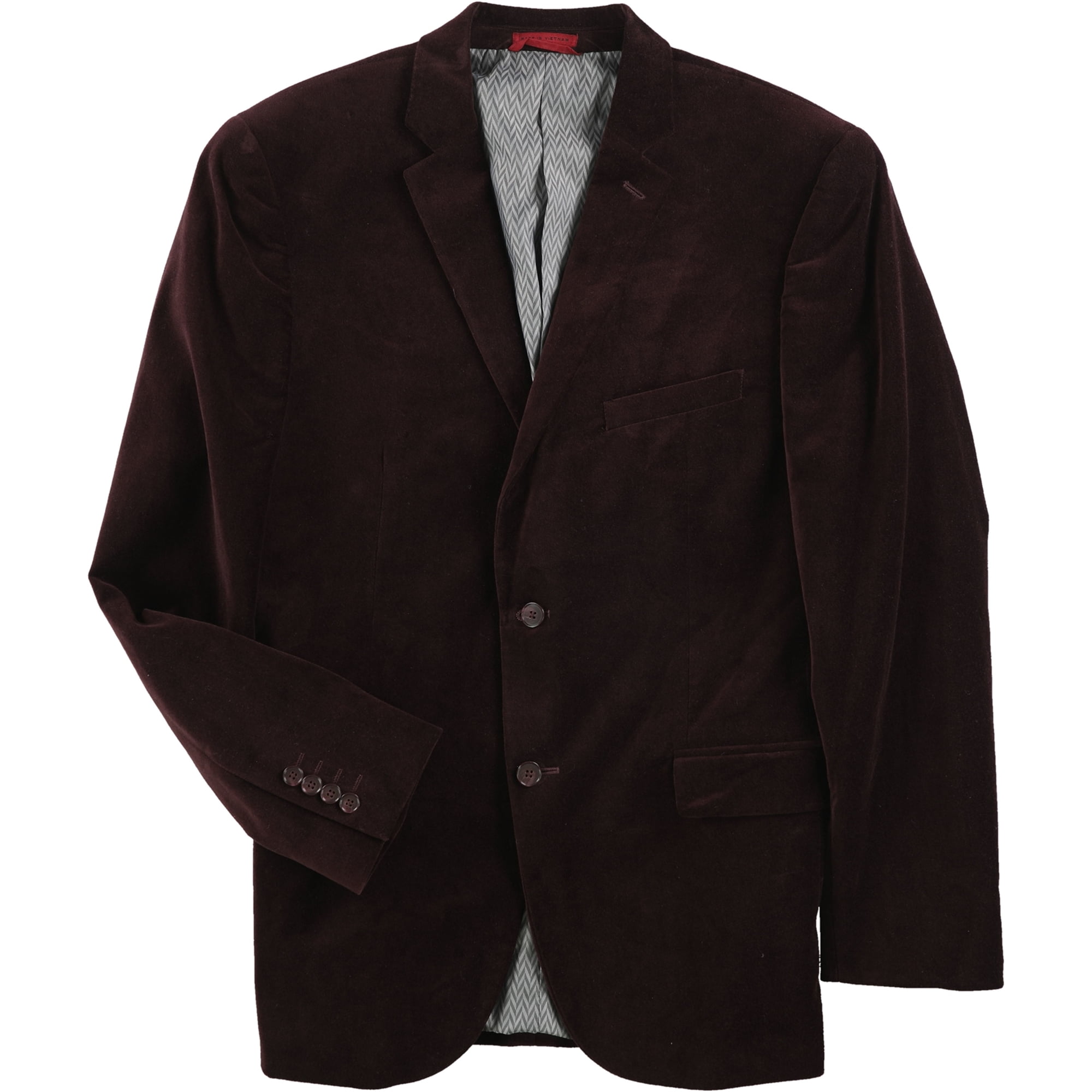 Alfani - Alfani Mens Velvet Two Button Blazer Jacket, Red, 38 Regular ...