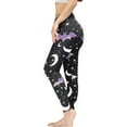thumbnail image 3 of DISNIMO Moon Star Bat Printed Yoga Pants Leggings for Women, High Waisted Leggings Tummy Control Athletic Women's Workout Leggings for Yoga Gym, Black, 2XL, 3 of 6