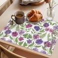 thumbnail image 3 of Summer Pink Purple Flower Placemats Set of 6, Country Watercolor Floral Green Leaf Non-Slip Place Mats Washable Table Mats for Kitchen Dining Table Decorations Indoor/Outdoor, 3 of 9