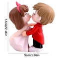 thumbnail image 4 of Set de figuras de pareja besándose | Adornos en miniatura para novia y novio | Lindas muñecas de resina de PVC | Estante de mesa Decoración de escritorio | Accesorios de jardín | Paquete de 2, 4 of 9