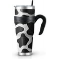 thumbnail image 2 of 40 oz Tumbler with Handle Cow Print Large Insulated Tumblers with Straw and Lid Reusable Stainless Steel Coffee cups Travel Mug for Hot and Cold Drinks Gift for Women, 2 of 2