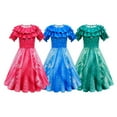 thumbnail image 3 of Girls Mermaid Princess Costume with Bag Cloak Birthday Party Cosplay, 3 of 3
