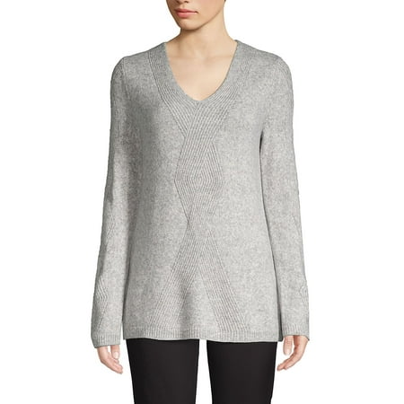 V-Neck Textured Knit Sweater (Best Way To Store Winter Sweaters)
