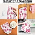 thumbnail image 7 of Dreamtimes Soft Absorbent Reusable Kitchen Towels, Set of 4|28x18 in, Pink Magnolia Flowers Dining Kitchen Living Room Tea Towels Dish Towels Decorative Towels, 7 of 7
