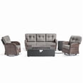 thumbnail image 2 of PARKWELL Wicker Patio Furniture Set with Fire Pit Table, Outdoor Luxury High-Back Sectional Swivel Rocker Chairs Sets, Oversized Conversation Set for Porch, Balcony, Deck, Brown/Gray, 2 of 12