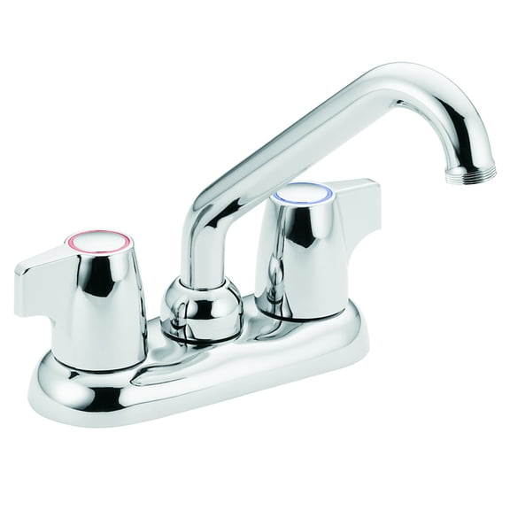 Moen Chateau Chrome Two-Handle 4-Inch Centerset Utility or Laundry Sink Faucet with Threaded Spout