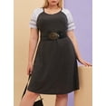 thumbnail image 1 of Vestido de camiseta de longitud de la rodilla de la manga raglán Rosegal Vestidos casuales de talla grande, 1 of 5