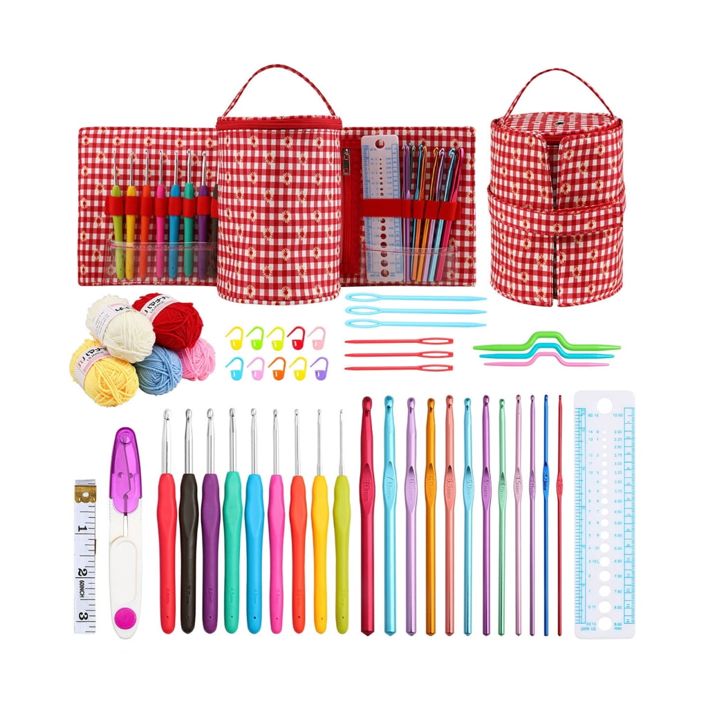 Knitting Set Crochet Hooks Ergonomic Crochet Hook Set with Case-and Crochet Accessories for Knitter Enthusiasts