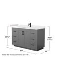 thumbnail image 5 of Wyndham Collection Miranda 54" Marble&Wood Single Bathroom Vanity in Gray/Black, 5 of 6