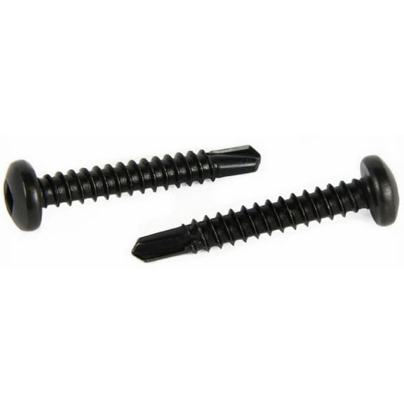 #10 x 1/2" Self-Drilling Screws / Square / Pan Head / Steel / Black Oxide - 8000 Piece Carton