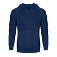 thumbnail image 2 of Siilsaa Men's Graphic Print Long Sleeve Drawstring Hoodie Pullover Sweatshirt Navy,M, 2 of 3