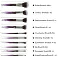 thumbnail image 2 of Makeup Brush Set, 10PCS Professional Synthetic Bristles Sparkling Makeup Brushes for Women & Girls-Purple, 2 of 6