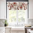 thumbnail image 3 of Easter Curtain Valances for Windows, Print Flowers Bohemian Style Rabbits Linen Texture Rod Pocket Valance Window Treatments Short Curtains for Kitchen Bathroom Living Room, 3 of 6