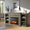 thumbnail image 2 of BELLEZE 70" Mantel TV Stand Entertainment Center For TVs up to 68" with 28" Fireplace - Lenore (Gray), 2 of 7