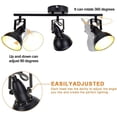thumbnail image 3 of DingLiLighting Ceiling Spotlight Fixture,3-Light Directional Track Lighting, Flush Mount Tracking Light Kit for Kitchen, Dining Room, Bedroom, Office, Living Room, Closet Room, Black, E12 Base, 3 of 8