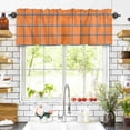 thumbnail image 3 of Orange Blue Stripes Check Valances for Windows Simple Style Lines Abstract Art Rod Pocket Curtain Valance Window Treatment Short Curtains for Kitchen Living Room, 58"x16", 3 of 5