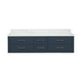 thumbnail image 3 of Castor 72 in W Blue Double Bath Vanity and Carrara Marble Top, 3 of 11