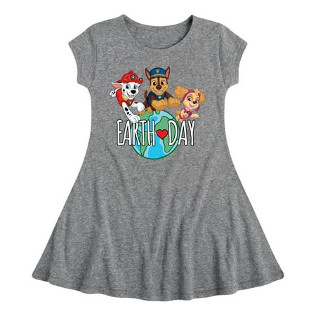 

Paw Patrol - Earth Day Globe - Toddler And Youth Girls Fit And Flare Dress