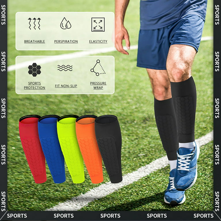 Soccer Shin Guards Shin Pads for Adult, Calf Compression Sleeve with  Honeycomb Pads, Calf & Shin Support for Baseball Boxing Kickboxing MTB