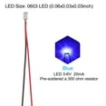 thumbnail image 2 of Uxcell 0603 Pre-Wired Micro LED 24 Pcs 3-6V Emitting Diodes Blue, 2 of 6