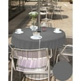 thumbnail image 4 of Dark Gray Outdoor Tablecloth with Umbrella Hole and Zipper, Solid Color Table Cover for Round Tables Waterproof Tabletop Collection for Patio, Garden, Picnic, Camping 60R, 4 of 5
