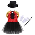thumbnail image 4 of TTAO Costume de Danse Cirque pour Filles, Justaucorps Tutu, Fête d'Halloween, Lion, 4 Pcs Rouge 6, 4 of 7