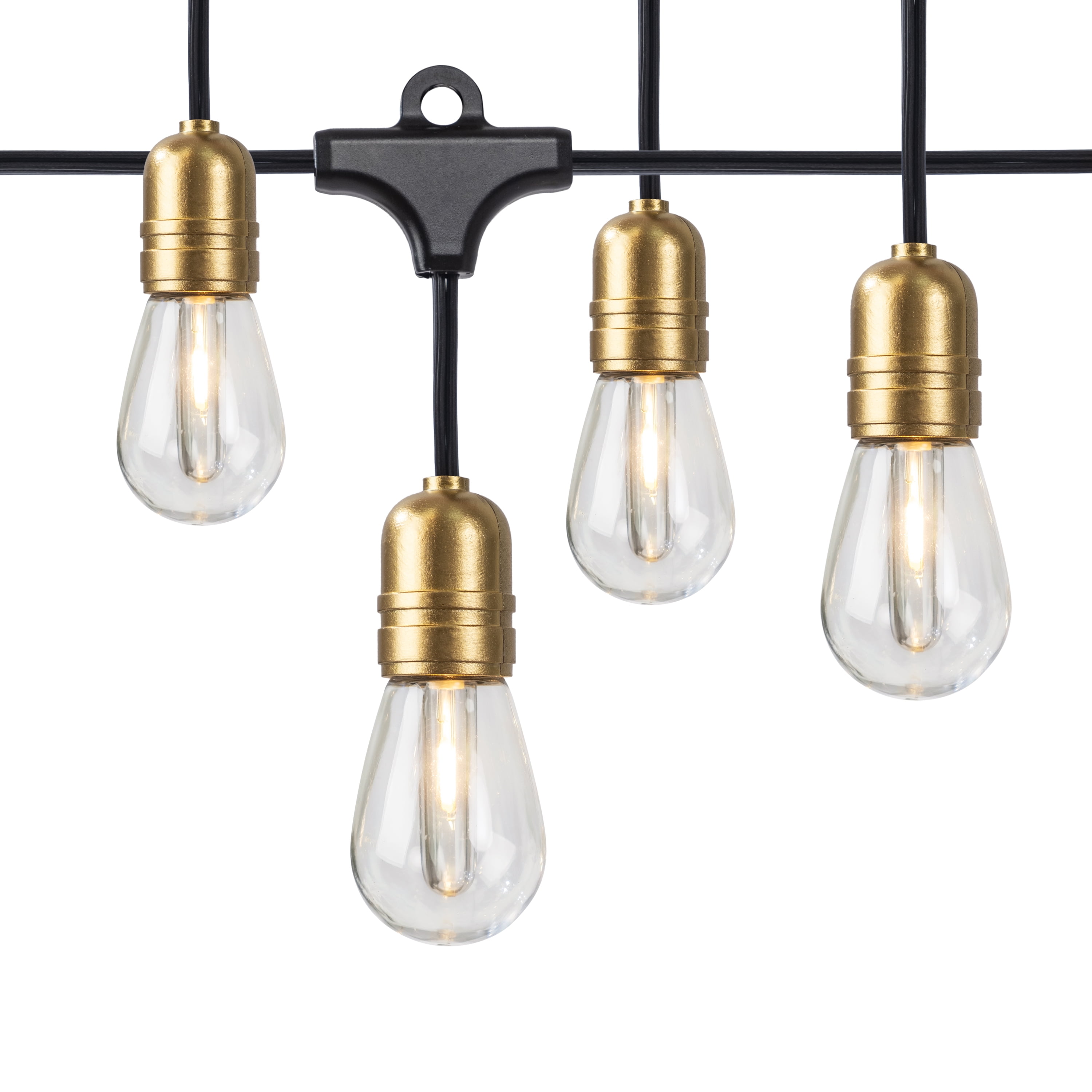 Better Homes & Gardens 10-Light Plug-in Gold Edison Outdoor String Lights