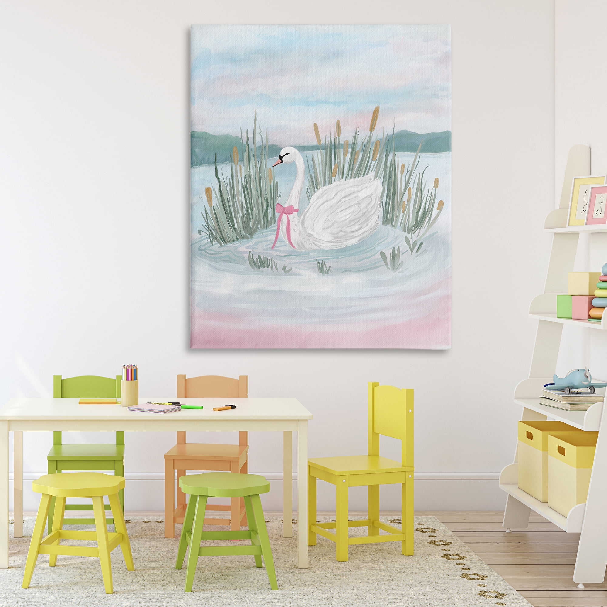 Stupell Industries Swan Serenade on Lake Canvas Wall Art, design by Adreane Fippinger