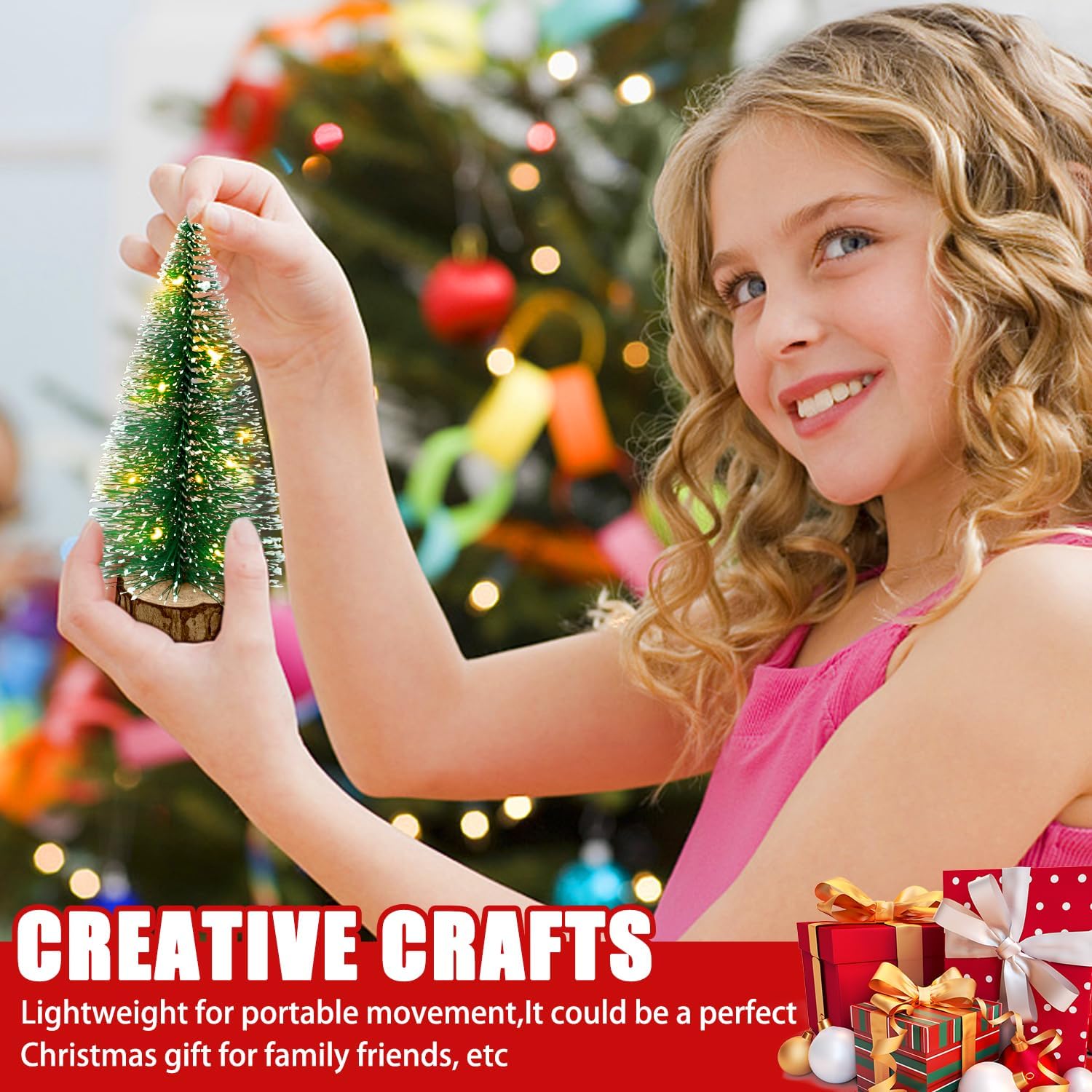 Ayieyill 4-Piece Mini Christmas Tree Set with LED Lights photo 2