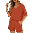 thumbnail image 2 of Shine Up Womens 2 Piece Sets Casual Short Sleeve Tops and Shorts Outfits Summer Lounge Set, 2 of 3