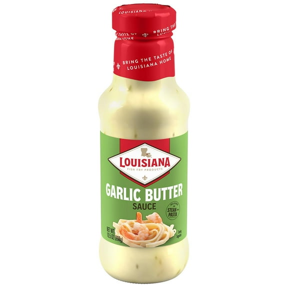 Louisiana Fish Fry Products Garlic Butter Sauce 10.5 oz - Garlic Butter Sauce Cajun Seafood Dip Rich Flavor