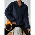thumbnail image 5 of Jacket Women Oversized Zip Up Fall Jackets Winter Coats Faux Fur Warm Outwear 2025 Fashion Clothing Navy Blue S, 5 of 6
