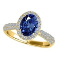 thumbnail image 3 of Aonejewelry 1.20 Ct. Ttw Diamond and Oval Shaped Sapphire Ring In 10K Yellow Gold, 3 of 4