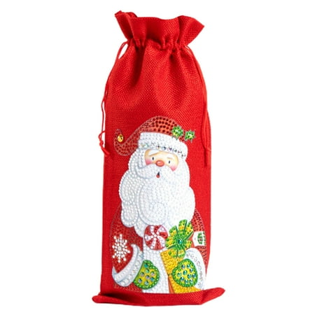 

Ruanlalo Wine Bottle Bag Creative Christmas Decoration Wine Bottle Bag 5D Great for Desktop