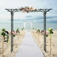thumbnail image 5 of Ktaxon Garden Arbor Archway Flat Top Courtyard Arch Metal Wedding Party Archway, 5 of 9