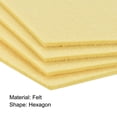 thumbnail image 4 of Fieltro Posavasos, 4uds Hexagonal Absorbente Almohadilla Posavasos para Bebida Copa Olla Cuenco Jarrón, Claro Amarillo, 4 of 5