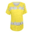 thumbnail image 4 of Womens T Shirts Tie-dye Short Sleeve Basic Crew Tee Summer Casual Blouses Fashion Printed Loose O Neck Tshirts (3X-Large, Yellow), 4 of 4
