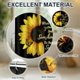 thumbnail image 6 of FRAMICS 16 Pc Sunflower Butterfly Shower Curtain and Rug Sets, Flower Quotes Bathroom Sets, Black Waterproof Fabric Shower Curtain with 12 Hooks and Toilet Rugs, 6 of 8